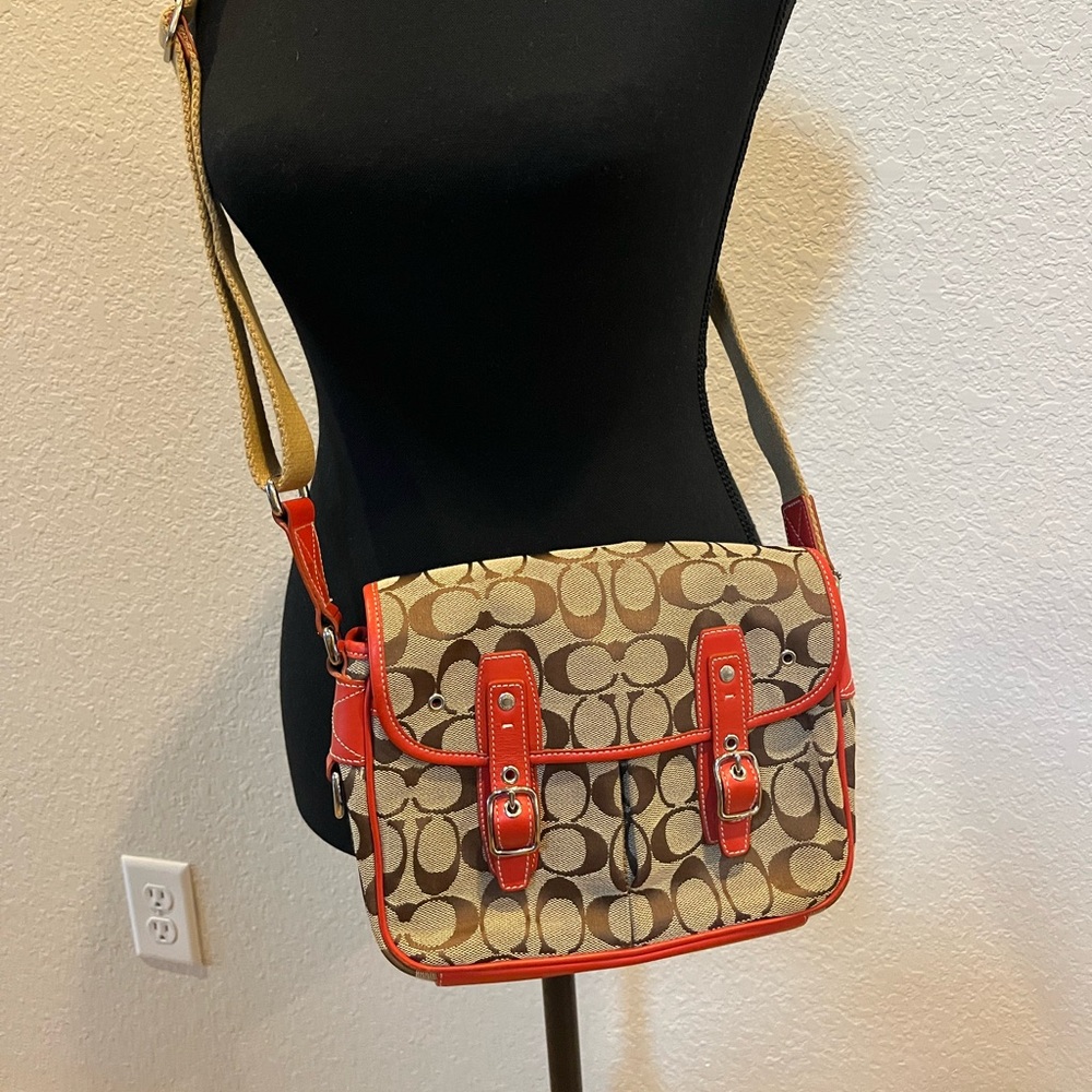 Vintage Coach Signature Field Messenger Crossbody Bag